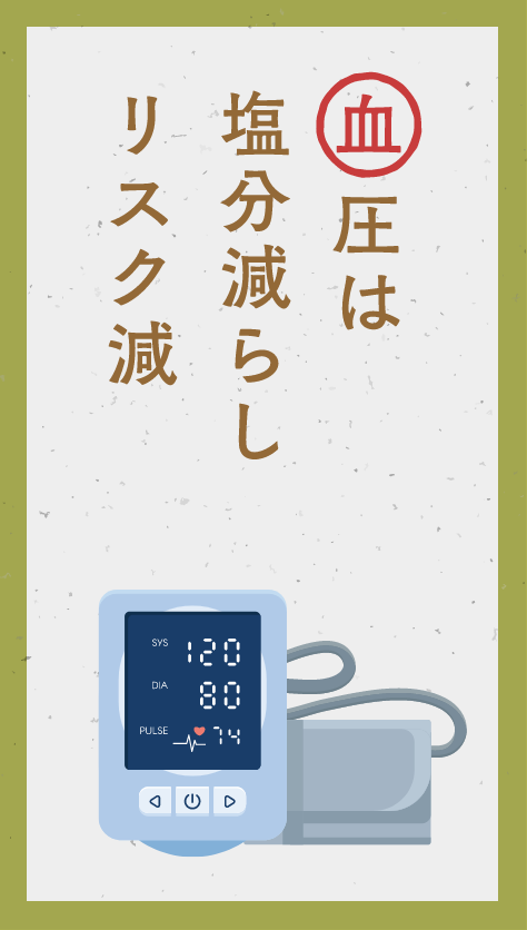 血圧は 塩分減らし リスク減 